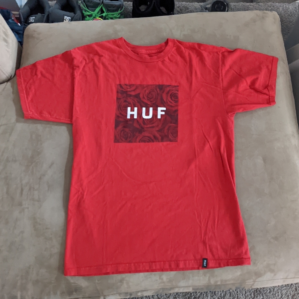 HUF Red Y2K Mens Tee Shirt